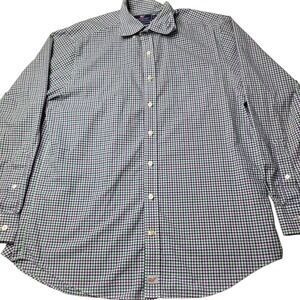 Vinyard Vines Long Sleeve Plaid Shirt Mens Size Large Purple Green White Button